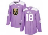 Vegas Golden Knights #18 James Neal Purple Authentic Fights Cancer Stitched NHL Jersey