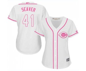 Women\'s Cincinnati Reds #41 Tom Seaver Replica White Fashion Cool Base Baseball Jersey