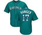 Seattle Mariners #17 Mitch Haniger Authentic Teal Green Team Logo Fashion Cool Base Baseball Jersey