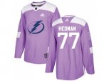 Tampa Bay Lightning #77 Victor Hedman Purple Authentic Fights Cancer Stitched NHL Jersey
