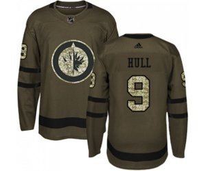 Winnipeg Jets #9 Bobby Hull Premier Green Salute to Service NHL Jersey