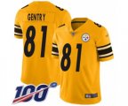 Pittsburgh Steelers #81 Zach Gentry Limited Gold Inverted Legend 100th Season Football Jersey