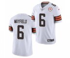 Cleveland Browns #6 Baker Mayfield 2021 White 75th Anniversary Patch Vapor Untouchable Limited Stitched Football Jersey