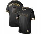 Boston Red Sox #5 Nomar Garciaparra Authentic Black Gold Fashion Baseball Jersey