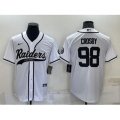 Las Vegas Raiders #98 Maxx Crosby White Stitched MLB Cool Base Nike Baseball Jersey