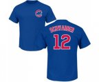 MLB Nike Chicago Cubs #12 Kyle Schwarber Royal Blue Name & Number T-Shirt