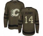 Calgary Flames #14 Theoren Fleury Authentic Green Salute to Service Hockey Jersey