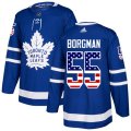 Toronto Maple Leafs #55 Andreas Borgman Authentic Royal Blue USA Flag Fashion NHL Jersey