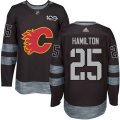Calgary Flames #25 Freddie Hamilton Authentic Black 1917-2017 100th Anniversary NHL Jersey