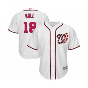 Washington Nationals #18 Jake Noll Authentic White Home Cool Base Baseball Player Jersey