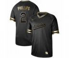 Oakland Athletics #2 Tony Phillips Authentic Black Gold Fashion Baseball Jersey