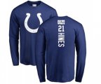 Indianapolis Colts #21 Nyheim Hines Royal Blue Backer Long Sleeve T-Shirt