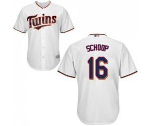 Minnesota Twins #16 Jonathan Schoop Replica White Home Cool Base Baseball Jersey