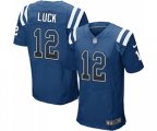 Indianapolis Colts #12 Andrew Luck Elite Royal Blue Home Drift Fashion Football Jersey