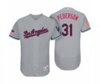 Los Angeles Dodgers #31 Joc Pederson Gray 2017 Independence Day Flex Base Jersey