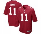 New York Giants #11 Phil Simms Game Red Alternate Football Jersey