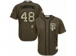 San Francisco Giants #48 Pablo Sandoval Replica Green Salute to Service MLB Jersey