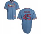St. Louis Cardinals #45 Bob Gibson Authentic Blue Cooperstown Throwback Baseball Jersey