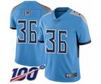 Tennessee Titans #36 LeShaun Sims Light Blue Alternate Vapor Untouchable Limited Player 100th Season Football Jersey