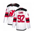 New Jersey Devils #92 Graeme Clarke Authentic White Away Hockey Jersey