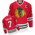 CCM Chicago Blackhawks #7 Chris Chelios Premier Red Throwback NHL Jersey