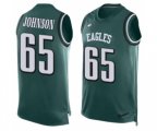 Philadelphia Eagles #65 Lane Johnson Limited Midnight Green Player Name & Number Tank Top Football Jersey