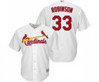 St. Louis Cardinals #33 Drew Robinson Replica White Home Cool Base Baseball Jersey