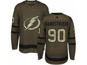 Tampa Bay Lightning #90 Vladislav Namestnikov Green Salute to Service Stitched NHL Jersey