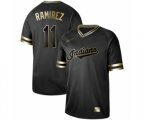 Cleveland Indians #11 Jose Ramirez Authentic Black Gold Fashion Baseball Jersey