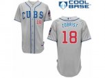 Chicago Cubs #18 Ben Zobrist Authentic Grey Alternate Road Cool Base MLB Jersey