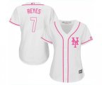 Women's New York Mets #7 Jose Reyes Authentic White Fashion Cool Base Baseball Jersey