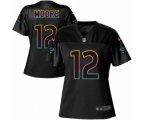 Women Nike Carolina Panthers #12 DJ Moore Game Black Fashion NFL Jersey