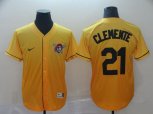 Nike Pittsburgh Pirates #21 Roberto Clemente Gold Drift Fashion MLB Jersey