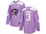 Columbus Blue Jackets #3 Seth Jones Purple Authentic Fights Cancer Stitched NHL Jersey