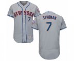 New York Mets #7 Marcus Stroman Grey Road Flex Base Authentic Collection Baseball Jersey