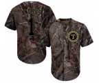 Texas Rangers #1 Elvis Andrus Authentic Camo Realtree Collection Flex Base MLB Jersey