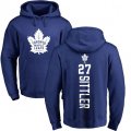 Toronto Maple Leafs #27 Darryl Sittler Royal Blue Backer Pullover Hoodie