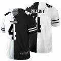 Dallas Cowboys #4 Dak Prescott Black White Limited Split Fashion Football Jersey
