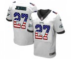 Philadelphia Eagles #27 Malcolm Jenkins Elite White Road USA Flag Fashion Football Jersey