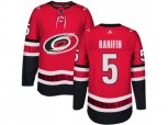 Carolina Hurricanes #5 Noah Hanifin Authentic Red Home NHL Jersey