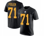 Pittsburgh Steelers #71 Matt Feiler Black Rush Pride Name & Number T-Shirt
