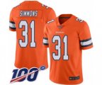 Denver Broncos #31 Justin Simmons Limited Orange Rush Vapor Untouchable 100th Season Football Jersey