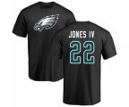 Philadelphia Eagles #22 Sidney Jones Black Name & Number Logo T-Shirt