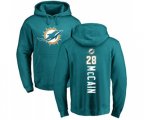 Miami Dolphins #28 Bobby McCain Aqua Green Backer Pullover Hoodie
