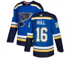 Adidas St. Louis Blues #16 Brett Hull Premier Royal Blue Home NHL Jersey