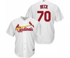 St. Louis Cardinals #70 Chris Beck Replica White Home Cool Base Baseball Jersey