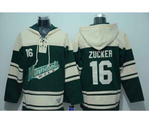 Minnesota Wilds #16 Jason Zucker Cream-Green pullover hooded