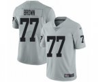 Oakland Raiders #77 Trent Brown Limited Silver Inverted Legend Football Jersey