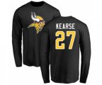 Minnesota Vikings #27 Jayron Kearse Black Name & Number Logo Long Sleeve T-Shirt