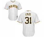 Pittsburgh Pirates #31 Jordan Lyles Replica White Home Cool Base Baseball Jersey